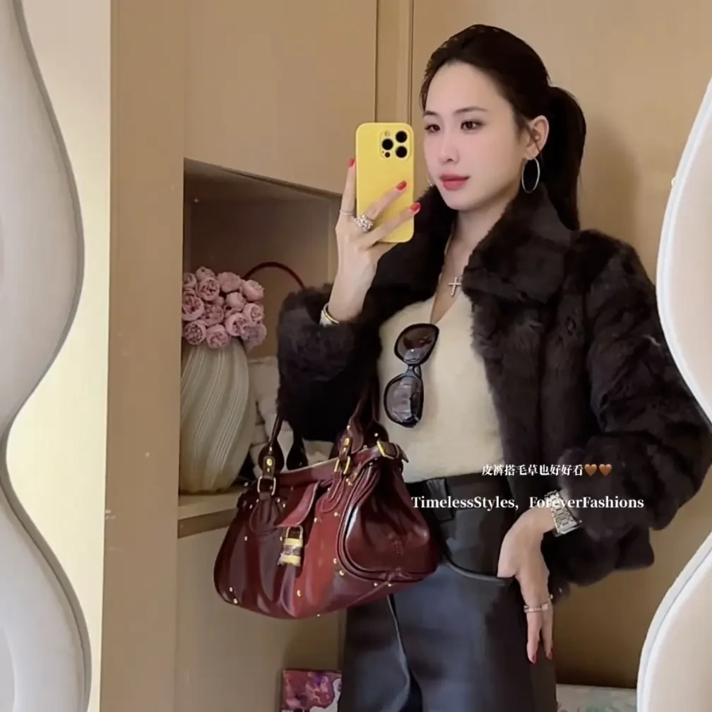 OOPPSI私服 皮裤女秋冬新款高腰显瘦加厚直筒阔腿裤拖地长裤