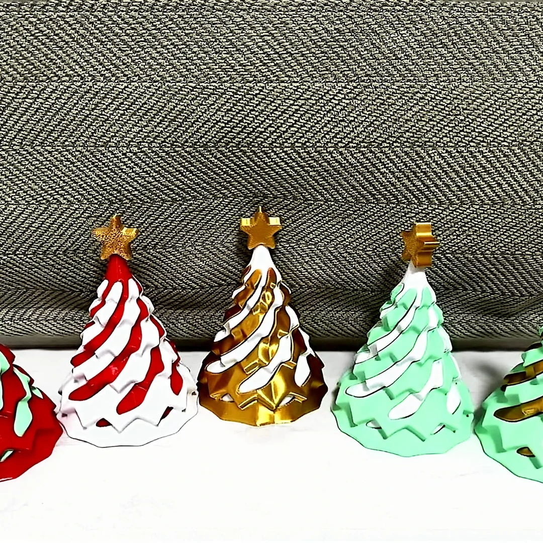 装饰家居星星圣诞树推推乐3D打印解压螺旋穿梭模型