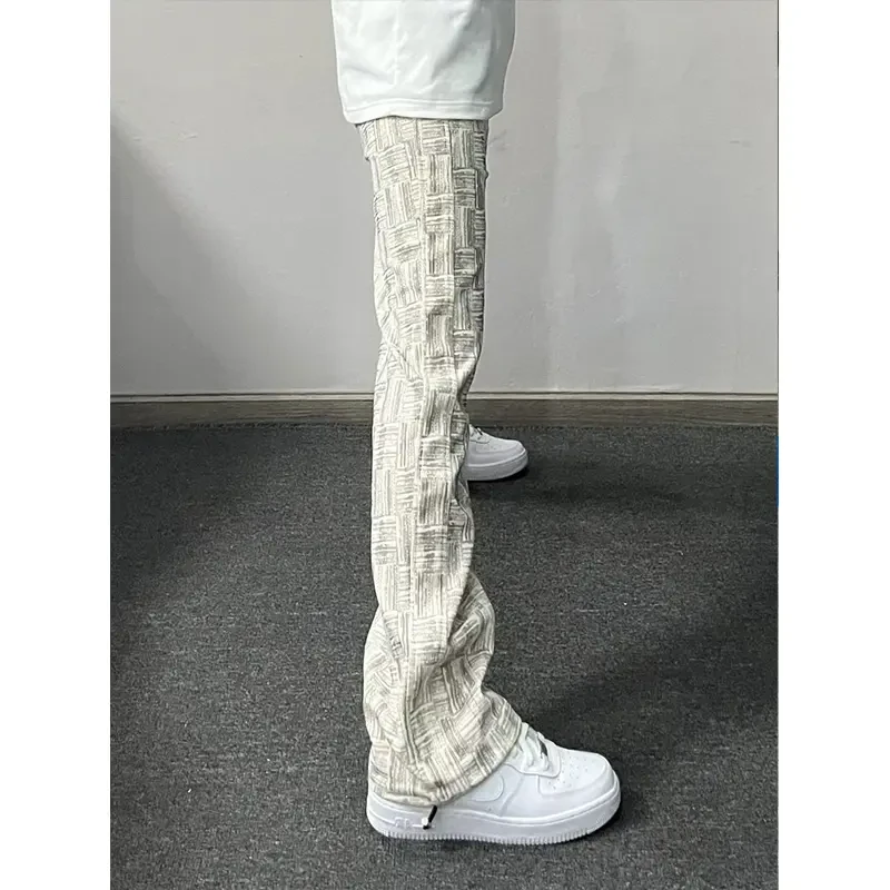 美式复古灯芯绒卫裤男款春秋潮流百搭花白直筒休闲长裤青少年冬保