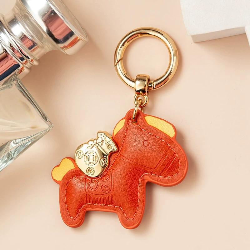 日本严选马上有钱可爱小马钥匙扣男女简约汽车链精致书包挂饰男女