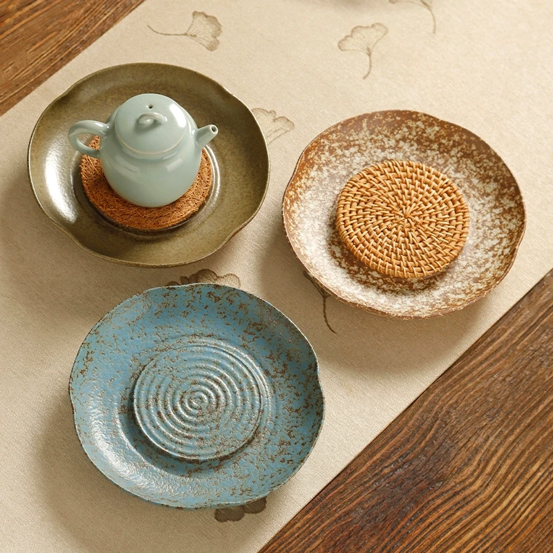 粗陶壶承壶垫干泡台藤编垫茶盘紫砂壶储水底座壶托丝瓜络茶承茶台