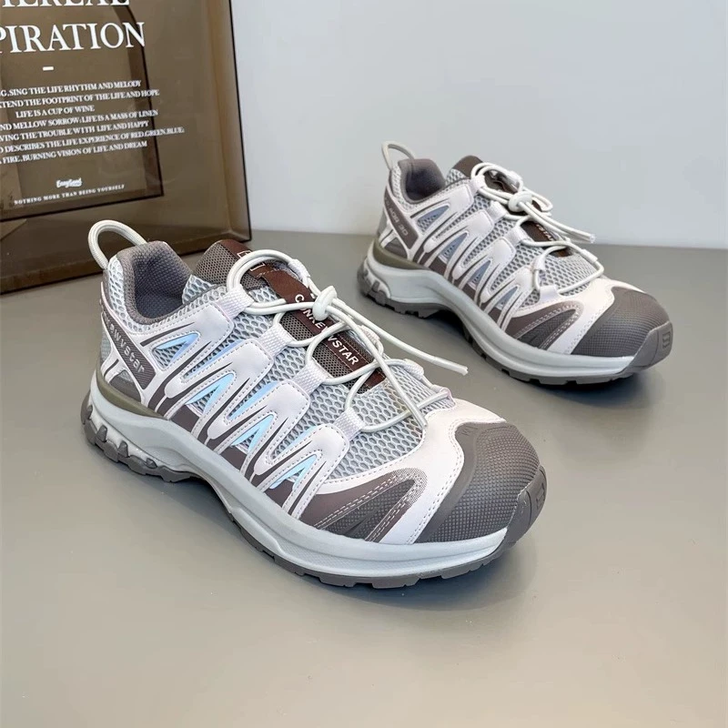 2025春季新款网面透气厚底防滑运动鞋女户外登山鞋休闲跑步鞋子潮
