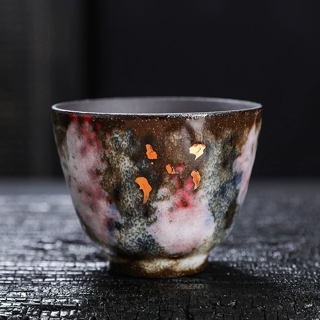 志野柴烧樱吹雪主人杯复古陶瓷茶杯大号茶盏紫砂茶具品茗杯单杯