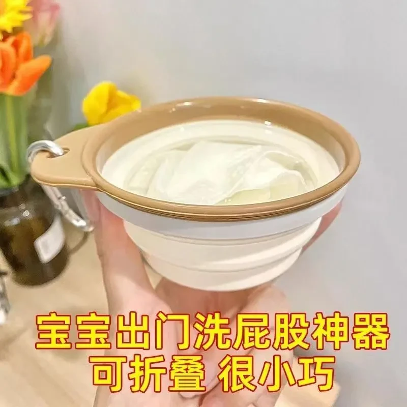 便携多功能小脸盆宝宝外出洗脸神器盆子折叠压平收纳小巧家用外出