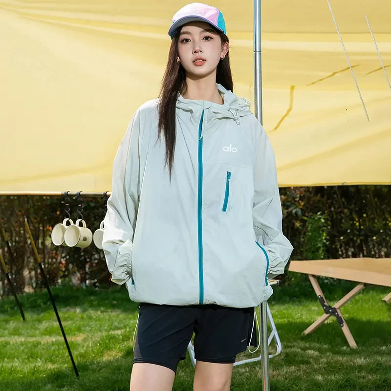 ALO防晒衣冰丝男女同款2025新款夏季薄款速干户外登山徒步皮肤衣