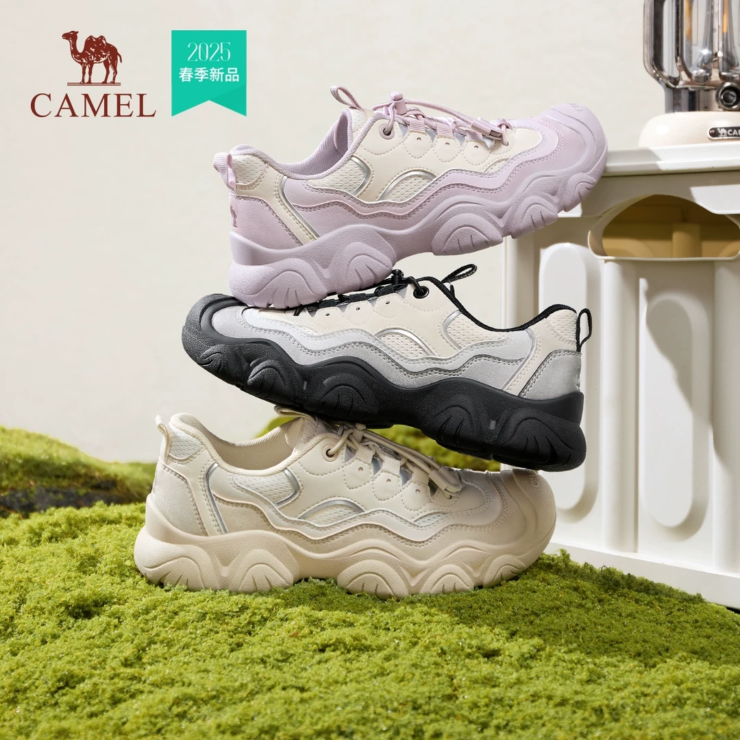 骆驼女鞋25年春季新款户外徒步爬山多巴胺休闲丑萌鞋运动登山鞋女