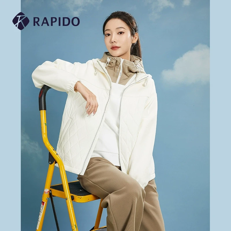 RAPIDO雳霹道秋冬新款女子O系列简约拼接摇粒绒棉服CP3838O41女款