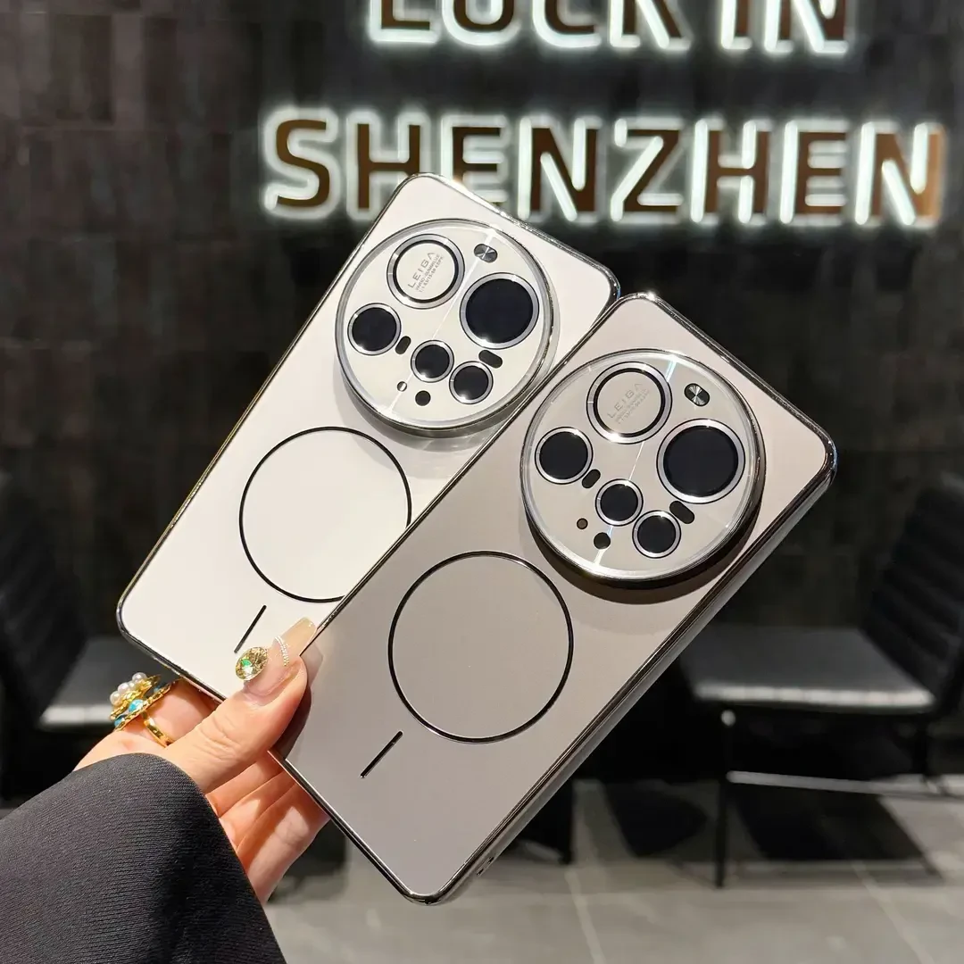 适用小米15ultra手机壳镭射镜头全包磨砂肤感细圈磁吸14pro保护套