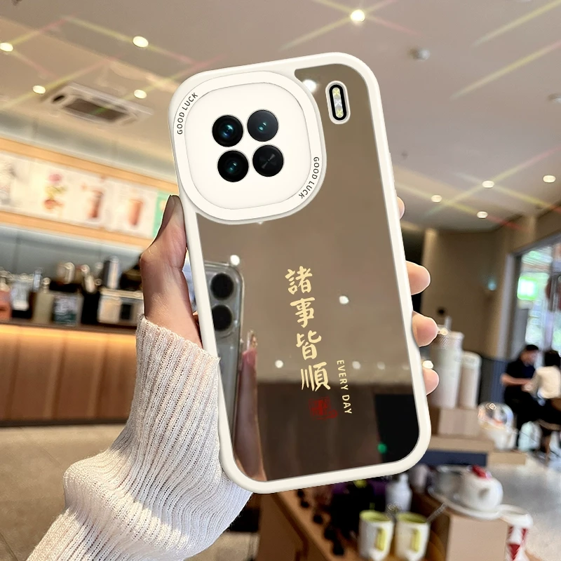 适用VIVOX200Promini手机壳镜面诸事皆顺x100s新款补妆镜子x90pro