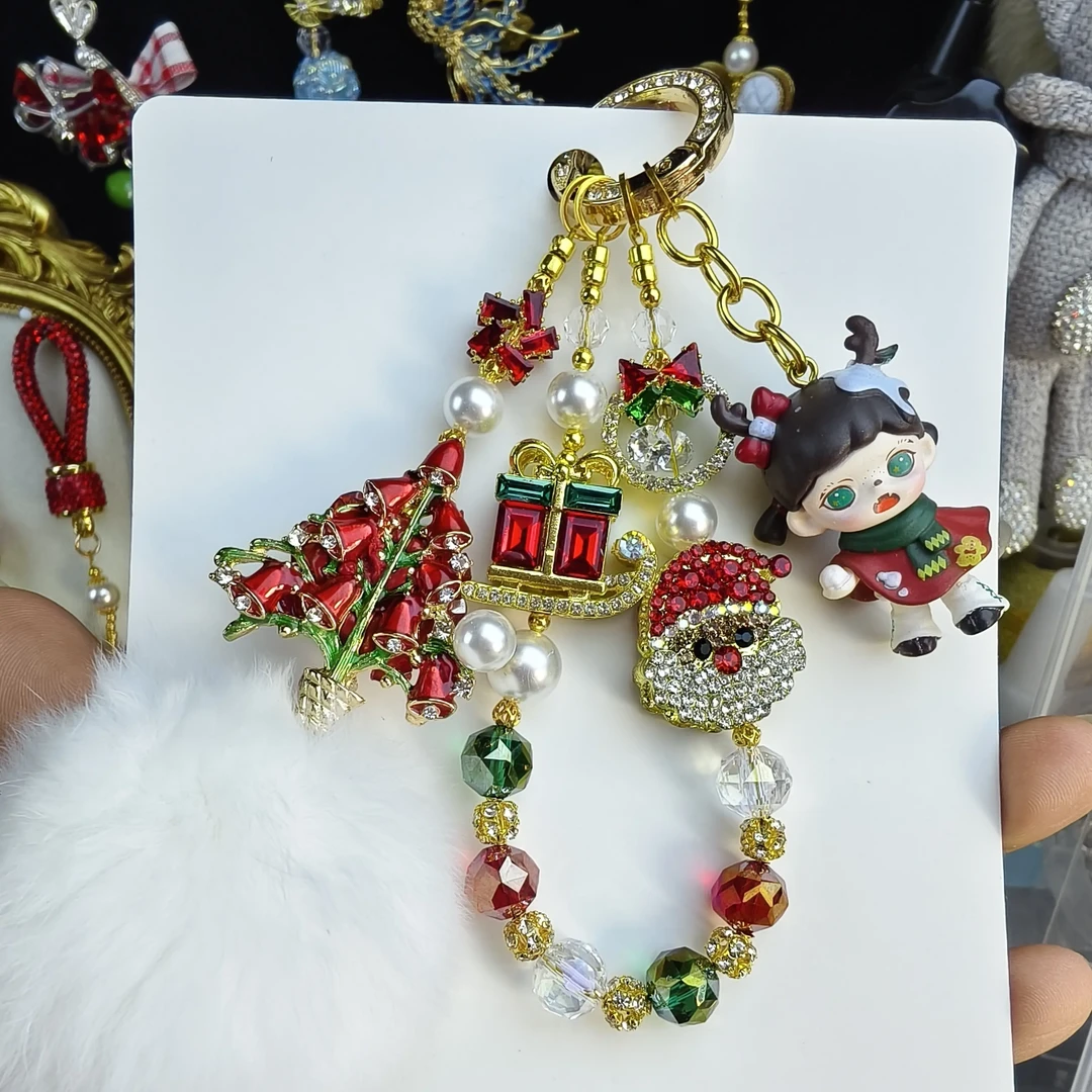 个性圣诞手机链钥匙链