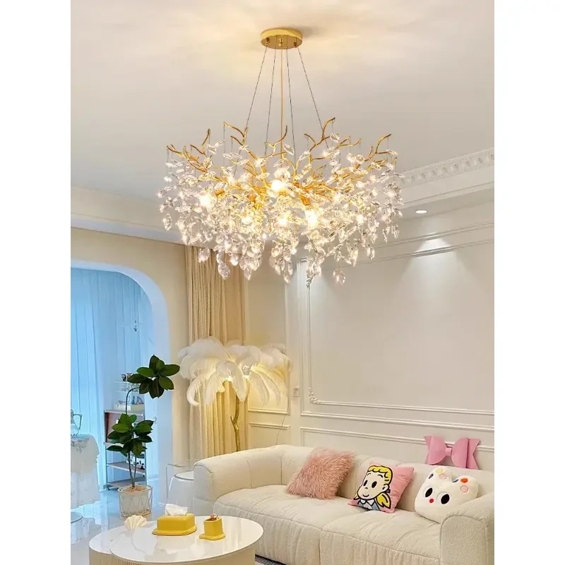 法式轻奢客厅水晶吊灯餐厅灯2025新款高档店铺商用创意枝型艺术灯