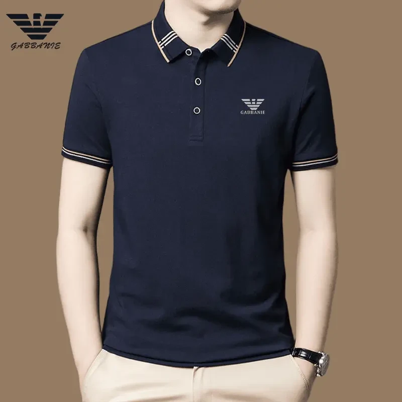 GABBANIE正品男式高档t恤衫夏季商务休闲翻领男士短袖polo衫透气