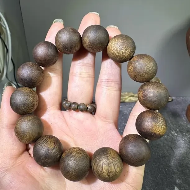 沉香金沙叶 圆珠单圈 16mm 克重20+ 编码：XD250017