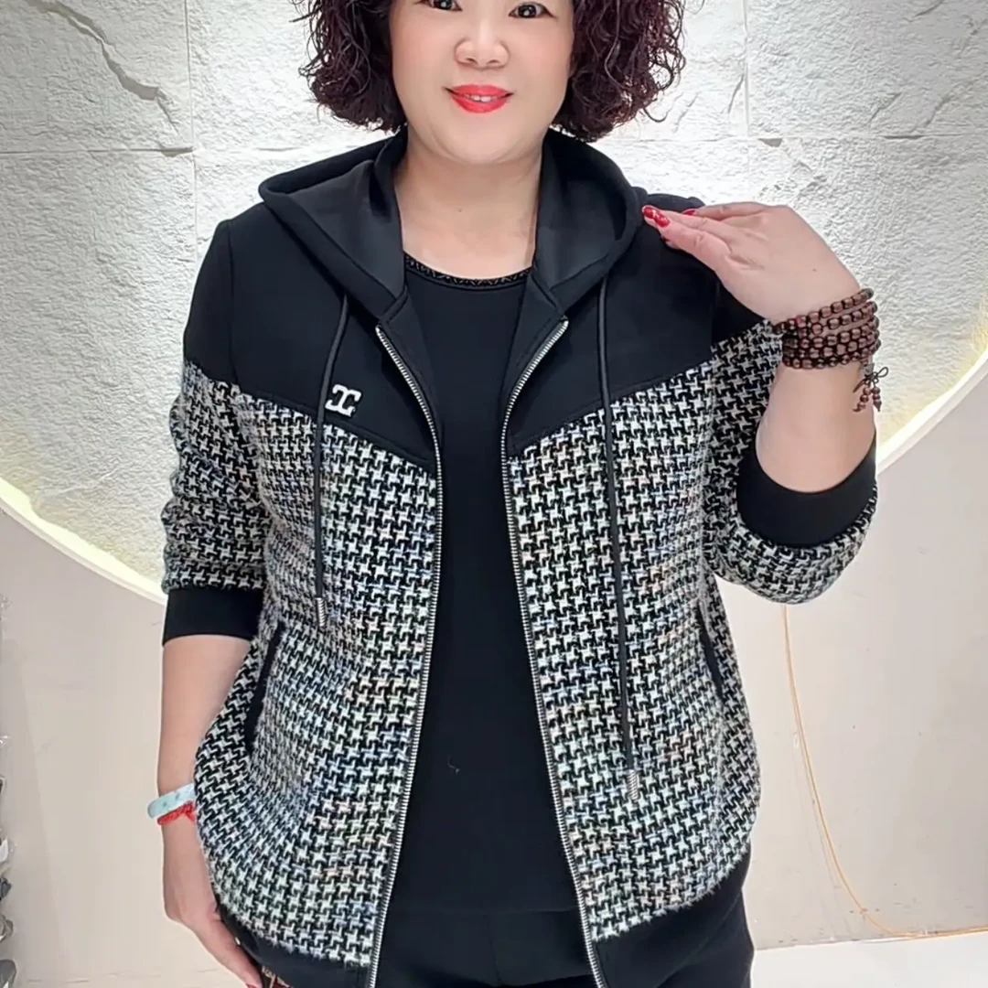 冬季新款外套黑9988大码妈妈厚款加里衬爆款衬肤气质时尚洋气显瘦