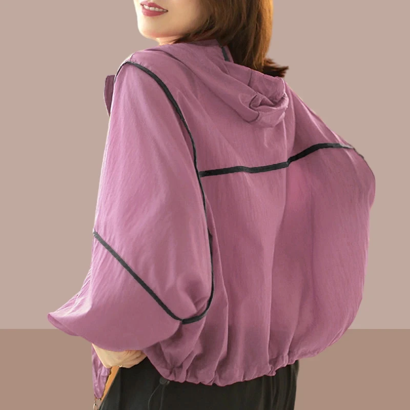 防晒衣女款2025新款连帽宽松透气防晒服防紫外线轻薄款短外套
