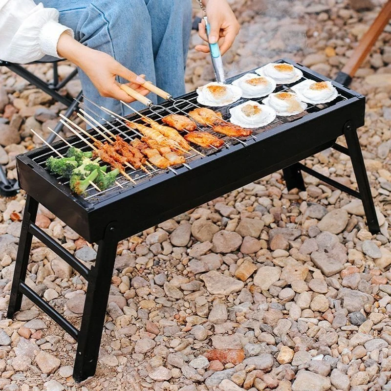 折叠烧烤架加厚烧烤炉烧长方形户外便携无烟家用木炭碳烤炉烤串