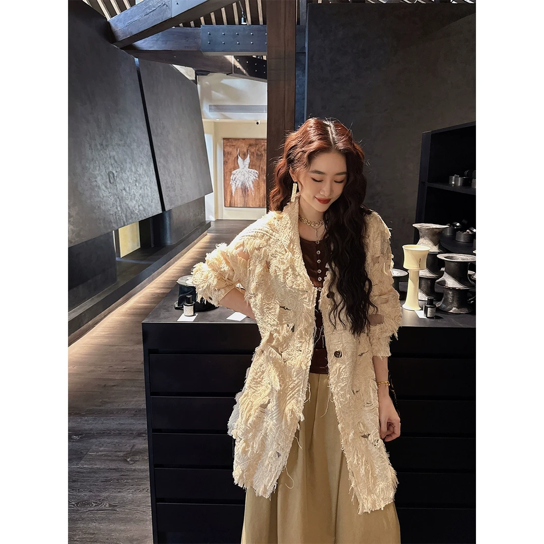 三吉黑花【风间影】设计款流浪风镂空开衫