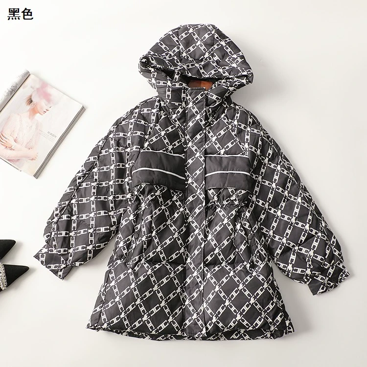 410725冬中长款长袖连帽外套新奇特超值品质女装