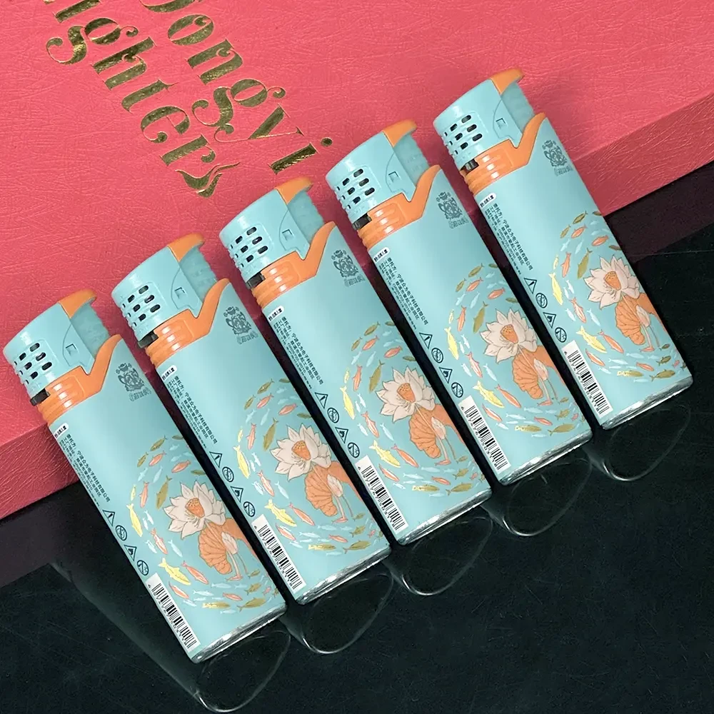 奢侈潮流铁壳电子点火耐用直冲防风家用高档耐温包纸单件可调火焰