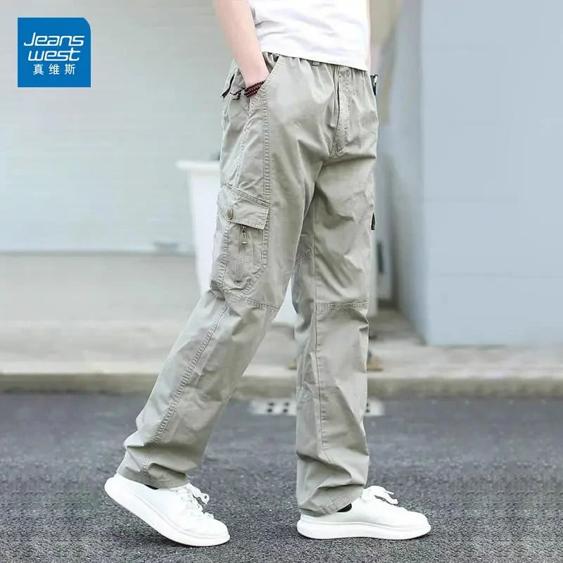 Jeanswest/真维斯潮流百搭休闲裤男士秋季新款宽松直筒工装长裤男