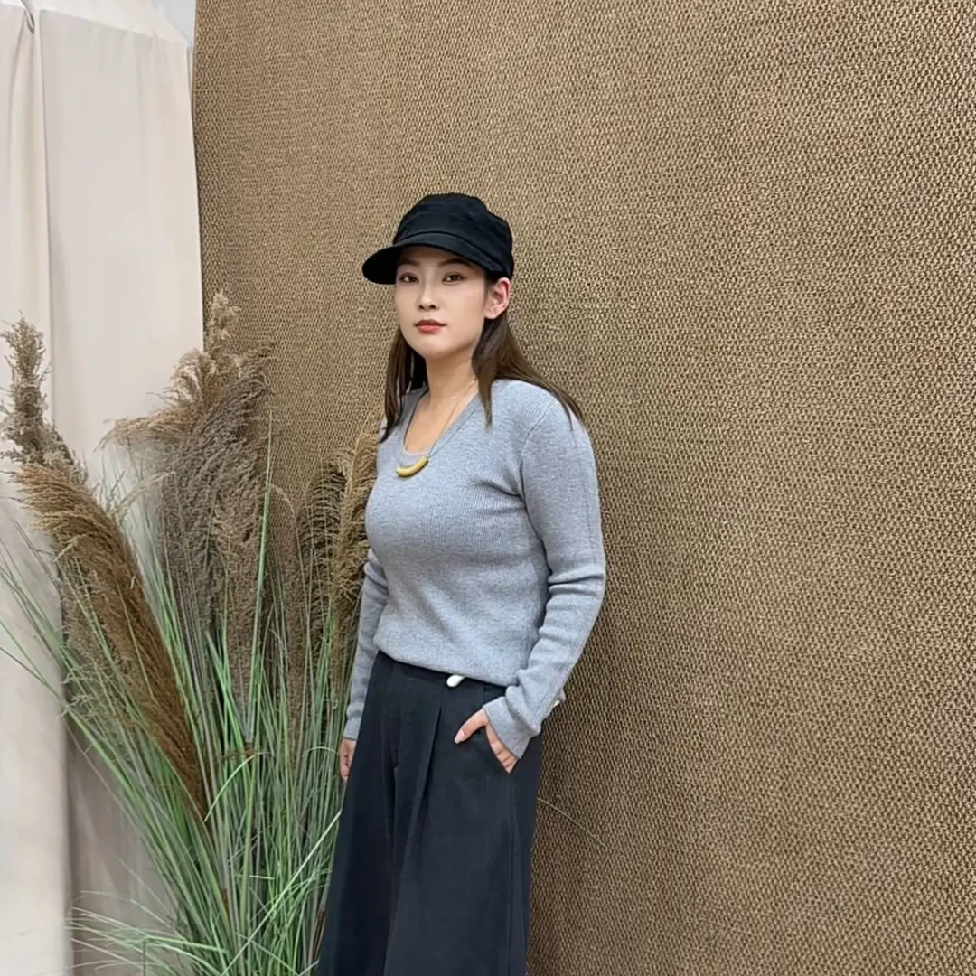 毛针织衫百搭长袖宽松设计师冬季春季宽松型针织高领