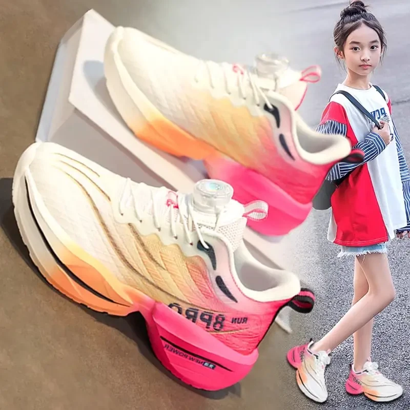 科比断码女童鞋春季新款儿童超轻减震跑步鞋中大童单网透气运动鞋