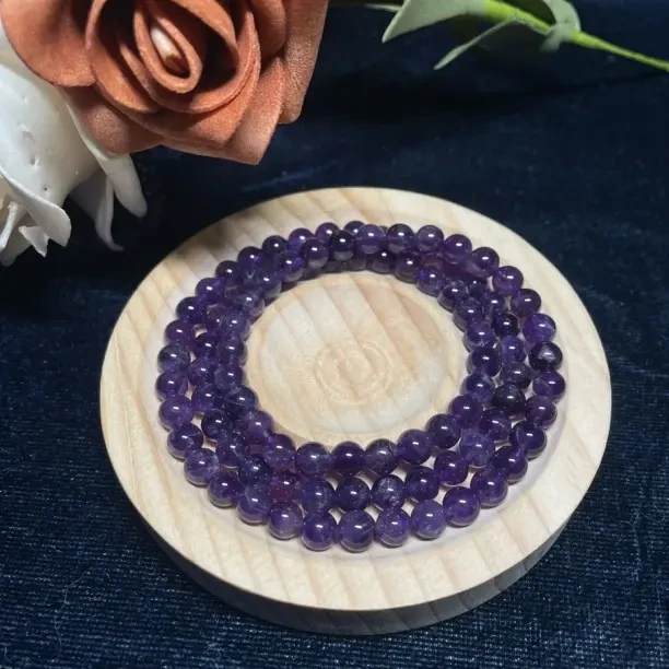 天然乌拉圭紫水晶多圈手串男女通用百搭饰品