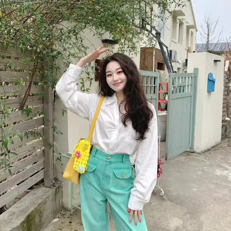 百搭老钱风女装秋季新款韩系穿搭气质蕾丝拼接白衬衫高腰裤子套装