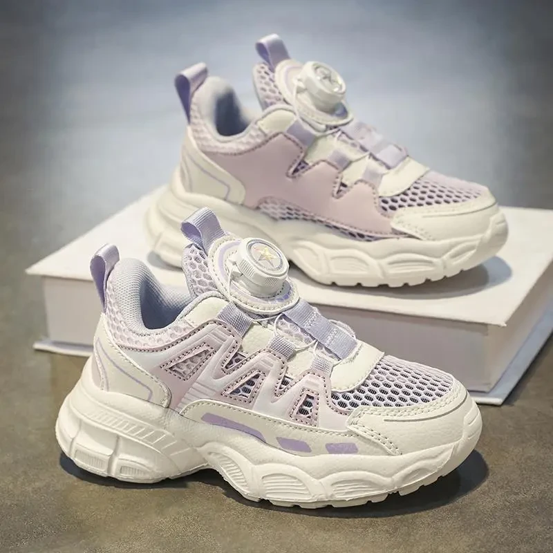 阿童木女童单网鞋2025秋季新款透气网面运动鞋女孩厚底百搭老爹鞋