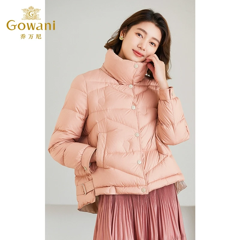 Gowani/乔万尼羽绒服女冬季2024新款短款简约纯色设计ET4T987102