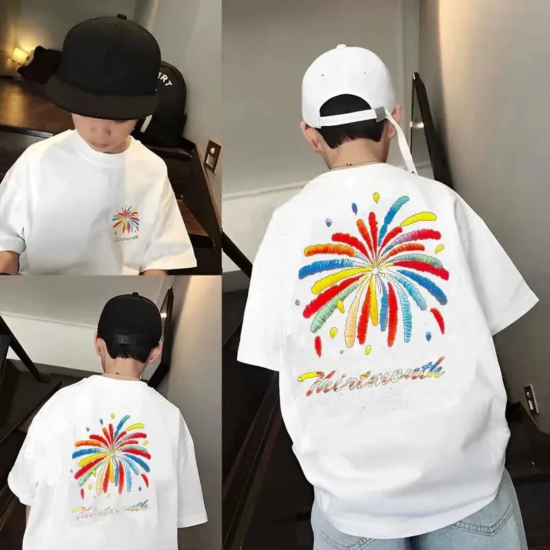 【实体品质】纯棉童装男童T恤短袖夏装儿童中大童男孩上衣宽松半袖