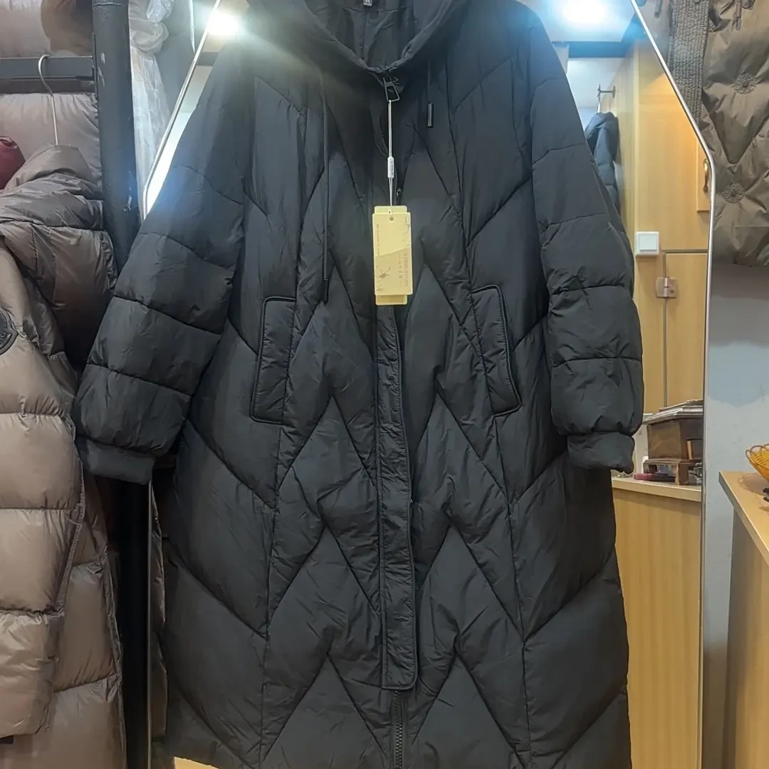 冬季长款连帽棉衣百搭款