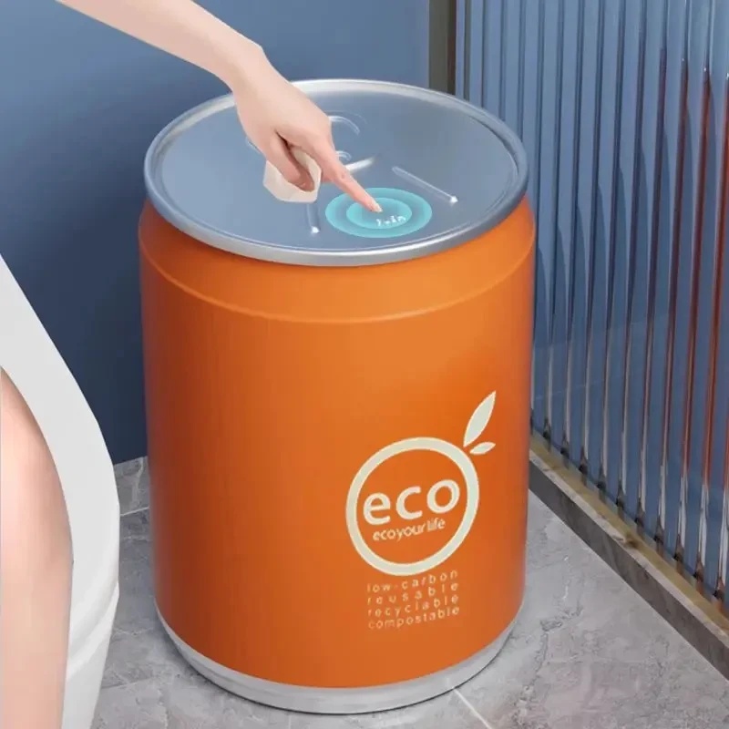 网红易拉罐可乐垃圾桶按压创意家用带盖大号卧室收纳桶卫生间
