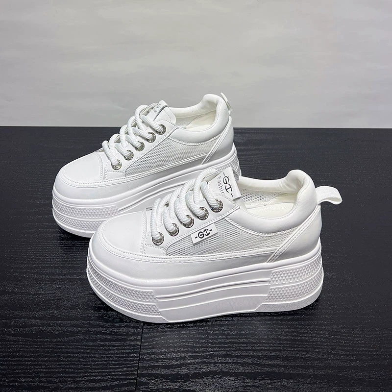 夏季透气网面9cm小白鞋ins鞋子女款爆款2025新款韩版休闲鞋百搭