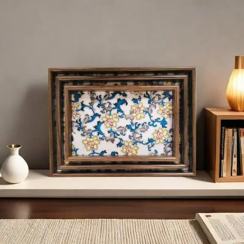 欧式干泡茶盘托盘复古大号实木收纳家用木质托盘文玩收纳托盘H821