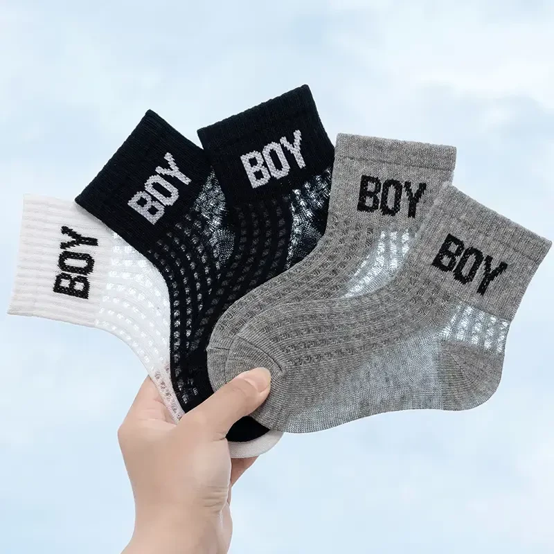 儿童袜子夏季超薄款短袜网眼袜男童男大童无骨袜夏天男孩船袜LQ