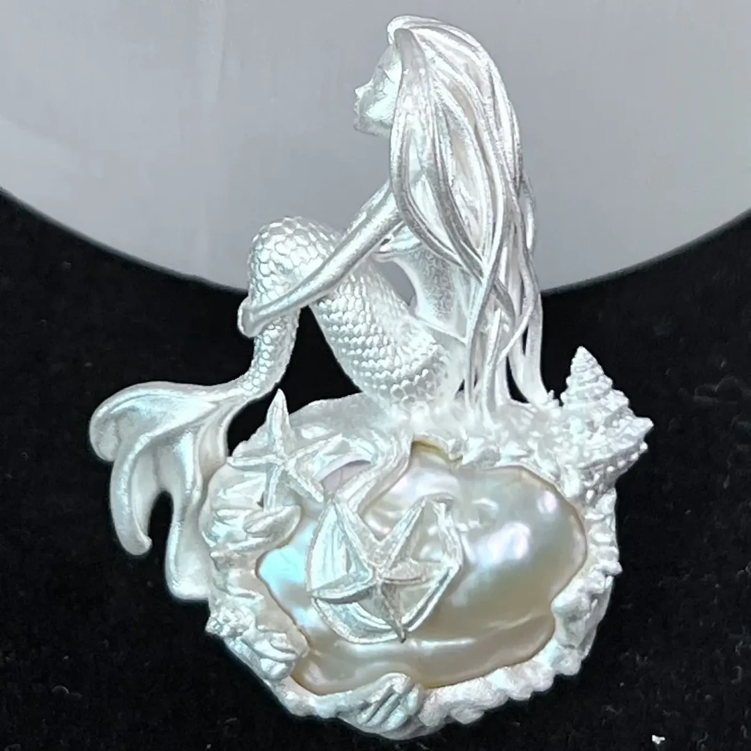 925银银制品 美人鱼吊坠首饰