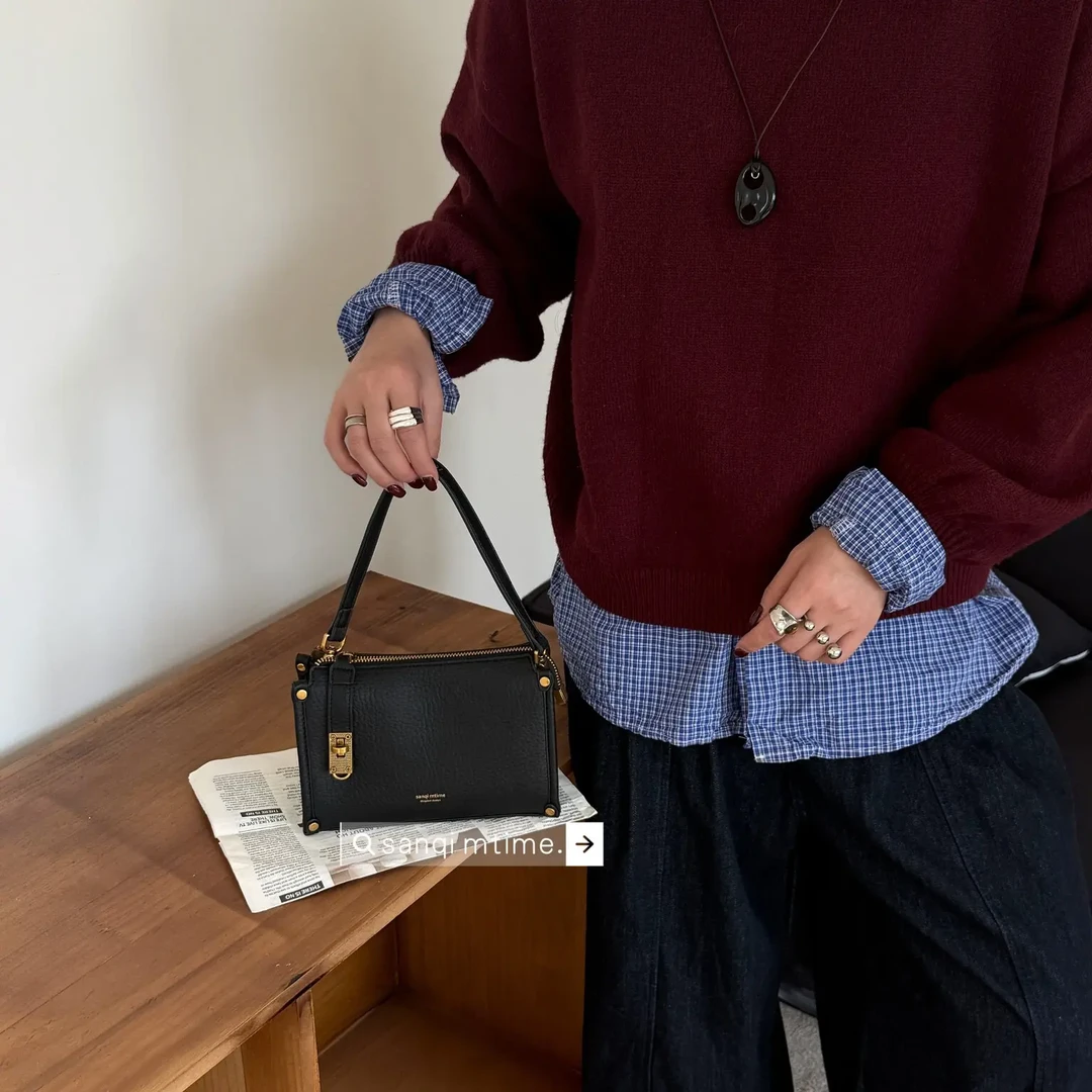 新款复古轻奢百搭女士单肩斜挎托特包尺寸20/8.5/13.5