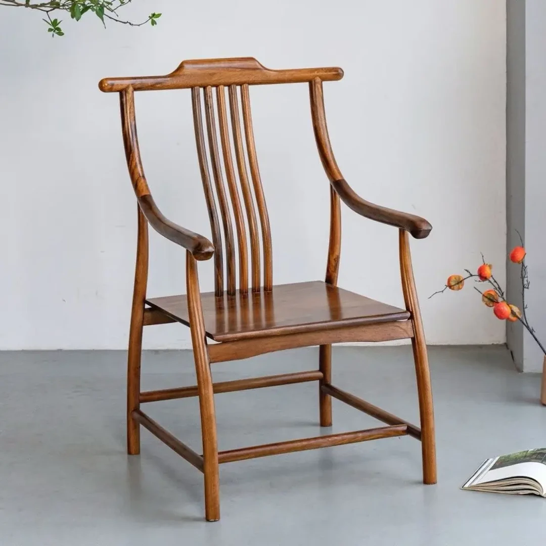 南美胡桃木新中式简约禅意疏影主椅客厅阳台家用茶椅