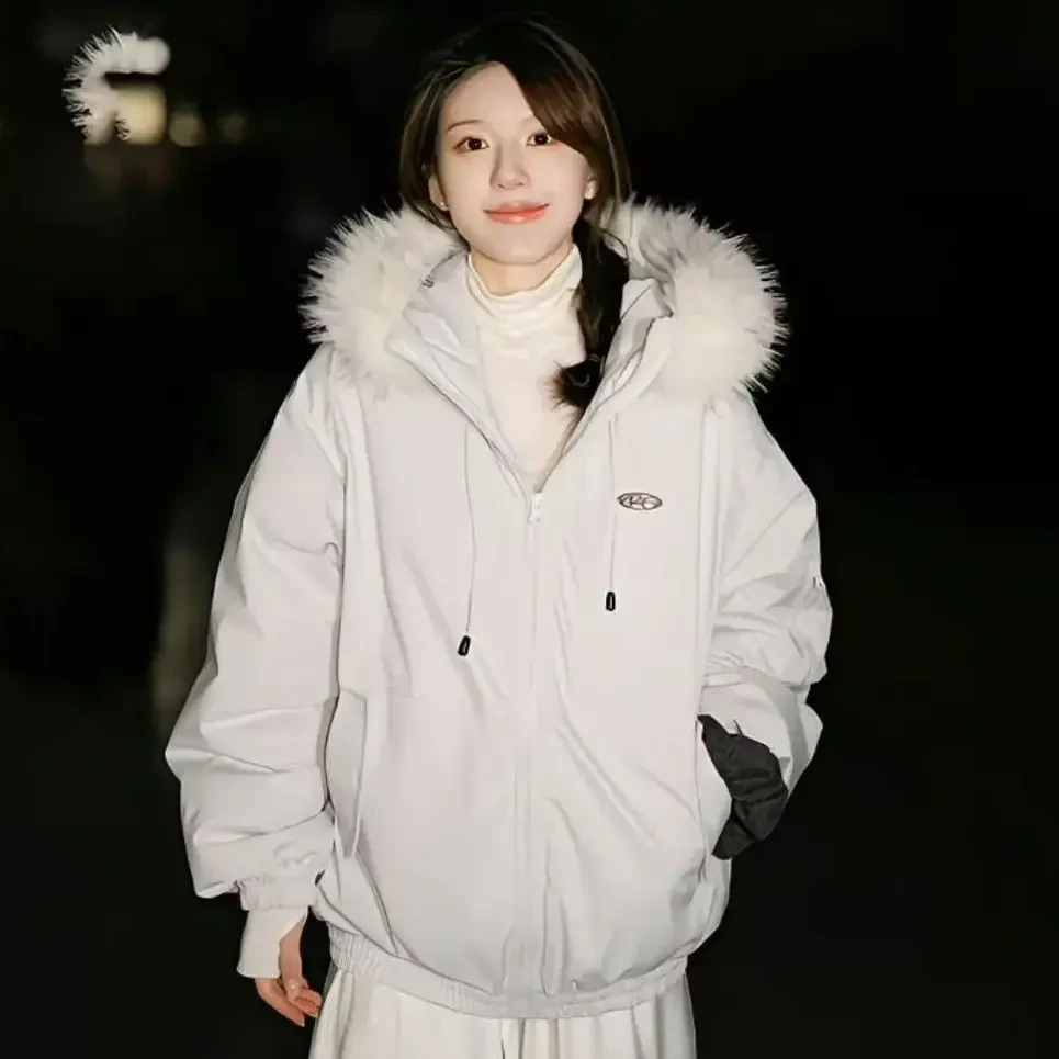 【许我耀眼赵露思同款】1棉服毛领情侣棉服女潮流韩系宽松