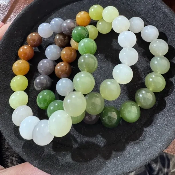 和田玉多宝单圈手串卡12mm多样性发一