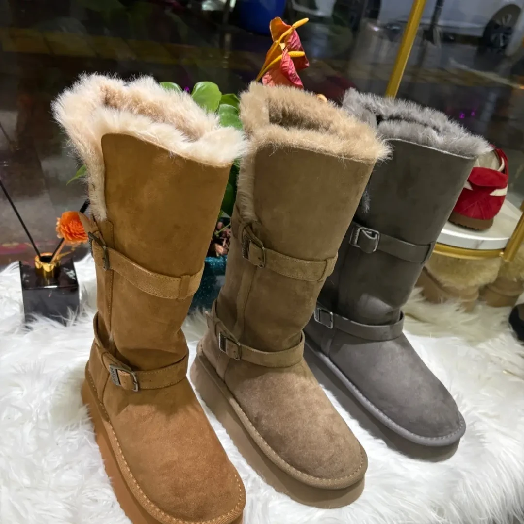 实体店长筒时尚雪地靴加绒加厚T022-2N