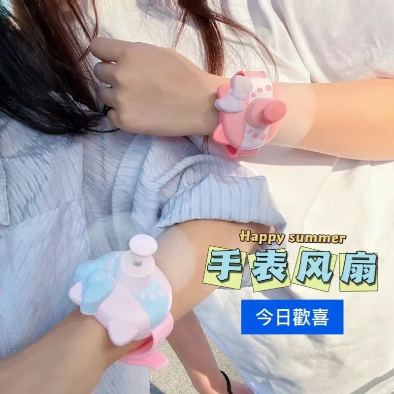 创意手表风扇可爱卡通造型迷你学生usb充电随身便捷小型手腕风扇