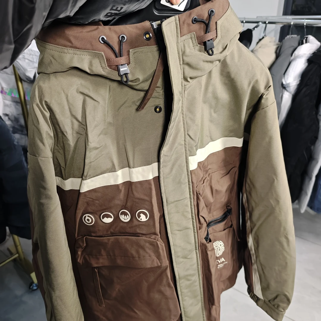 青少年冬款工装连帽白鸭绒羽绒服