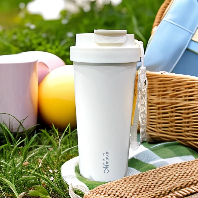 陶瓷保温杯2024新款女生高颜值咖啡杯陶瓷内胆吸管水杯子生日礼物