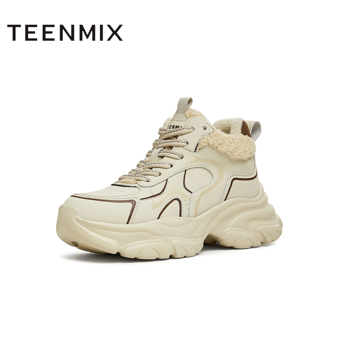 天美意2025新款商场同款运动高帮靴休闲百搭增高女老爹鞋BK171DD4