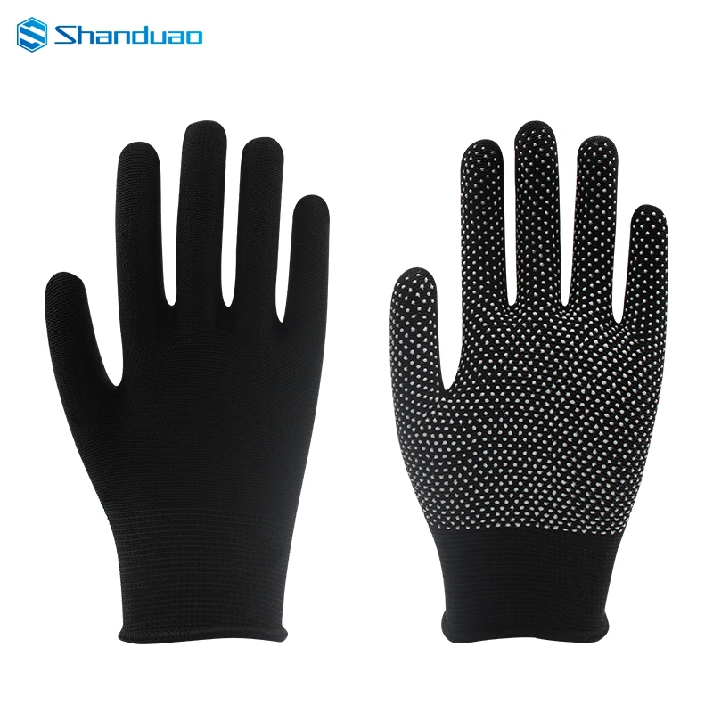 手套尼龙防滑透气手套司机开车搬运点胶薄款13针点塑攀岩保护手套