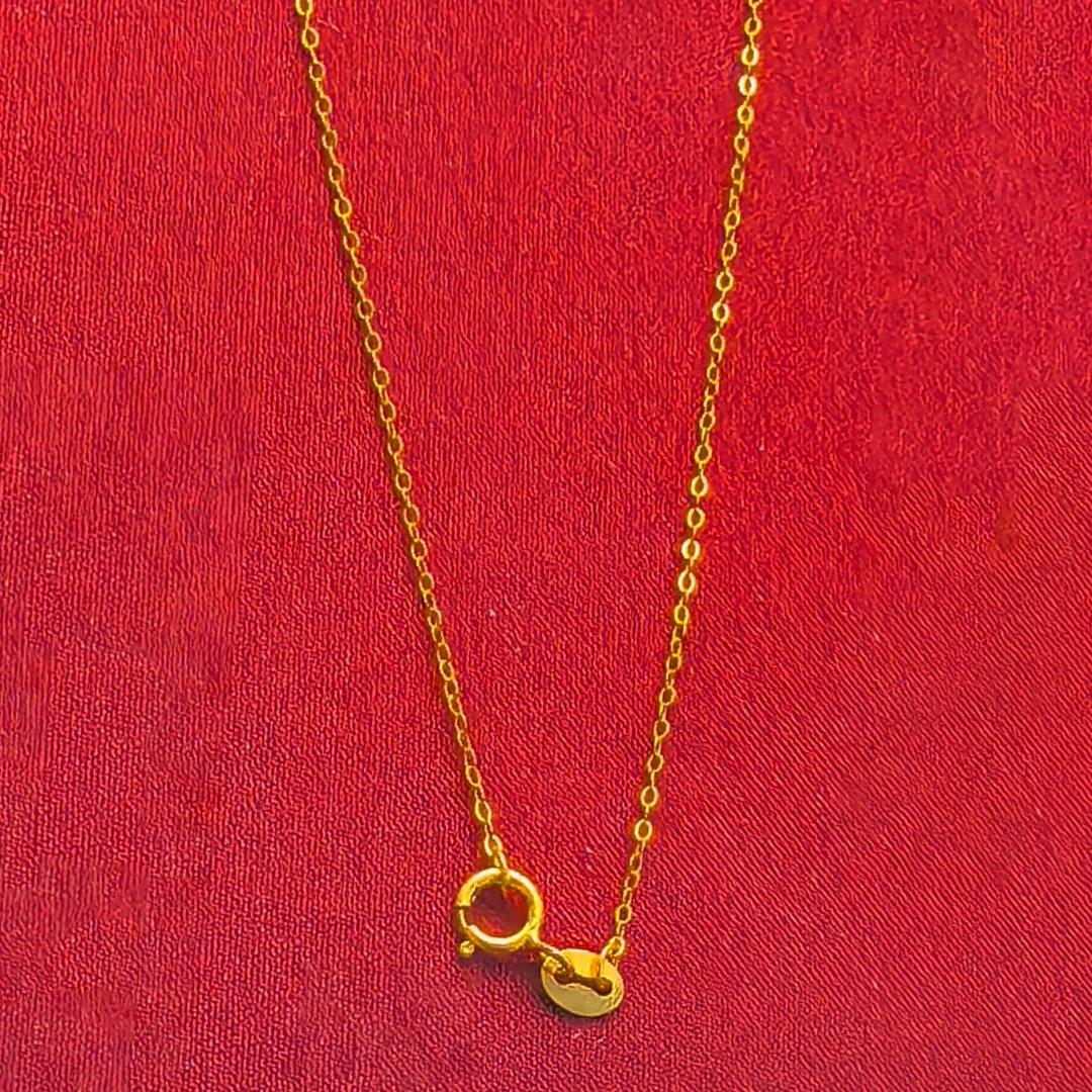 链子925银 银镀金闪O链环环相扣女士时尚精美简约细素链光面项链