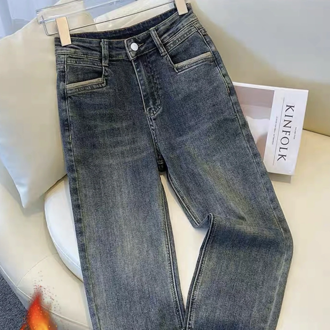 7305#STYLE加绒哈伦显瘦牛仔裤