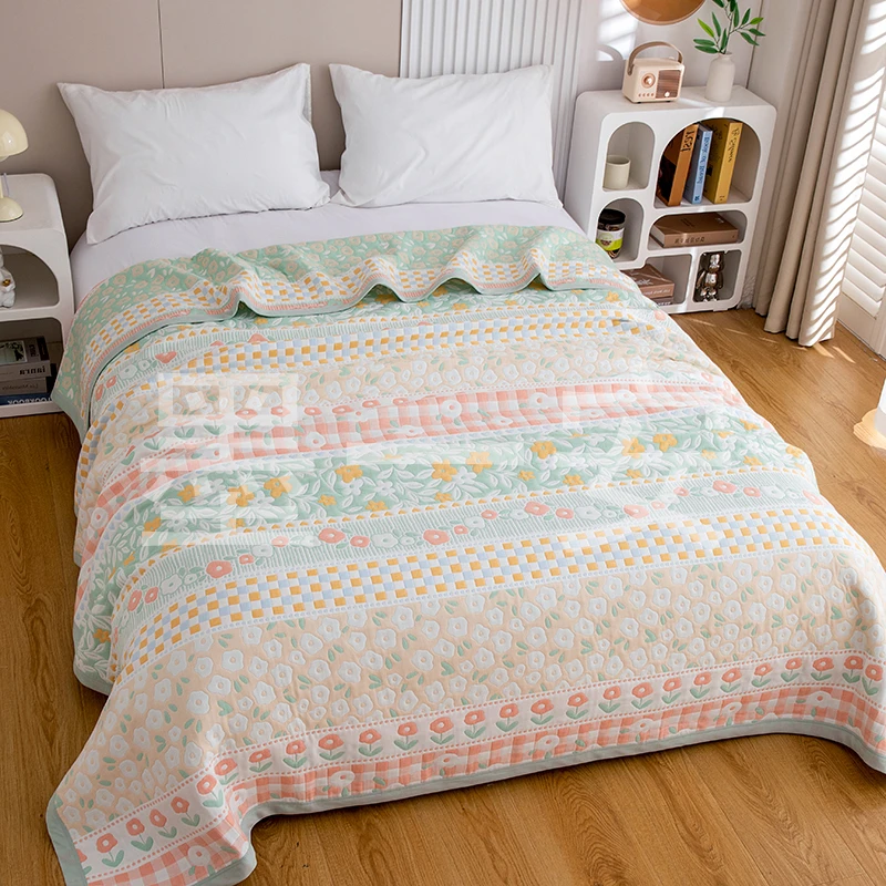 【240*250】【花园里】四季款六层纯棉A类纱布软席缩完水220*230